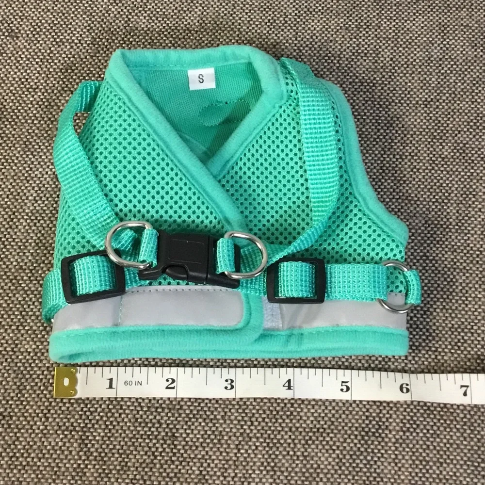 Supet turquoise step in cat harness & leash, NIB.